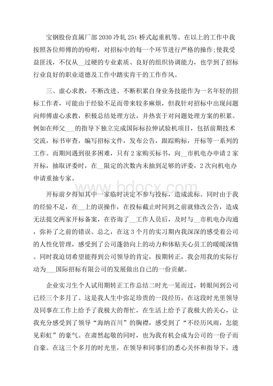 企业实习生个人试用期转正工作总结范文.docx_第2页