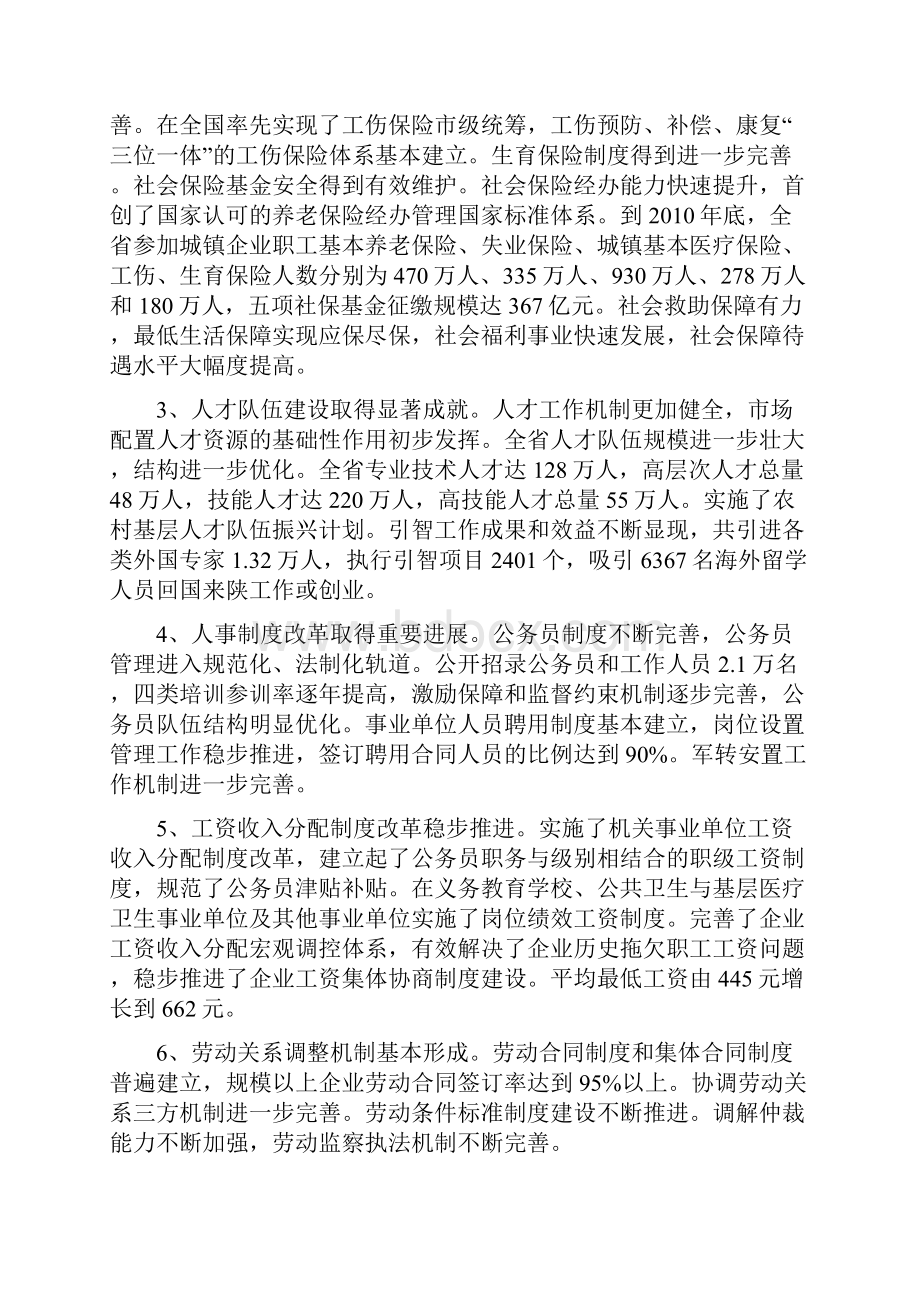 陕西省人力资源和社会保障十二五规划.docx_第2页