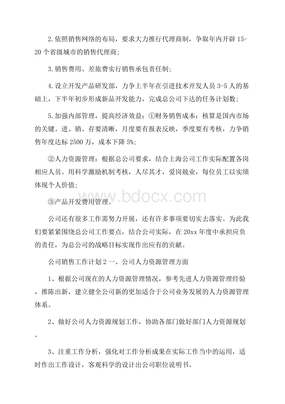 公司销售工作计划.docx_第2页