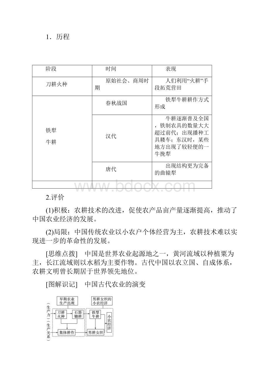 学年高中历史专题一古代中国经济的基本结构与特点第1课古代中国的农业经济学案人民版必修2.docx_第3页