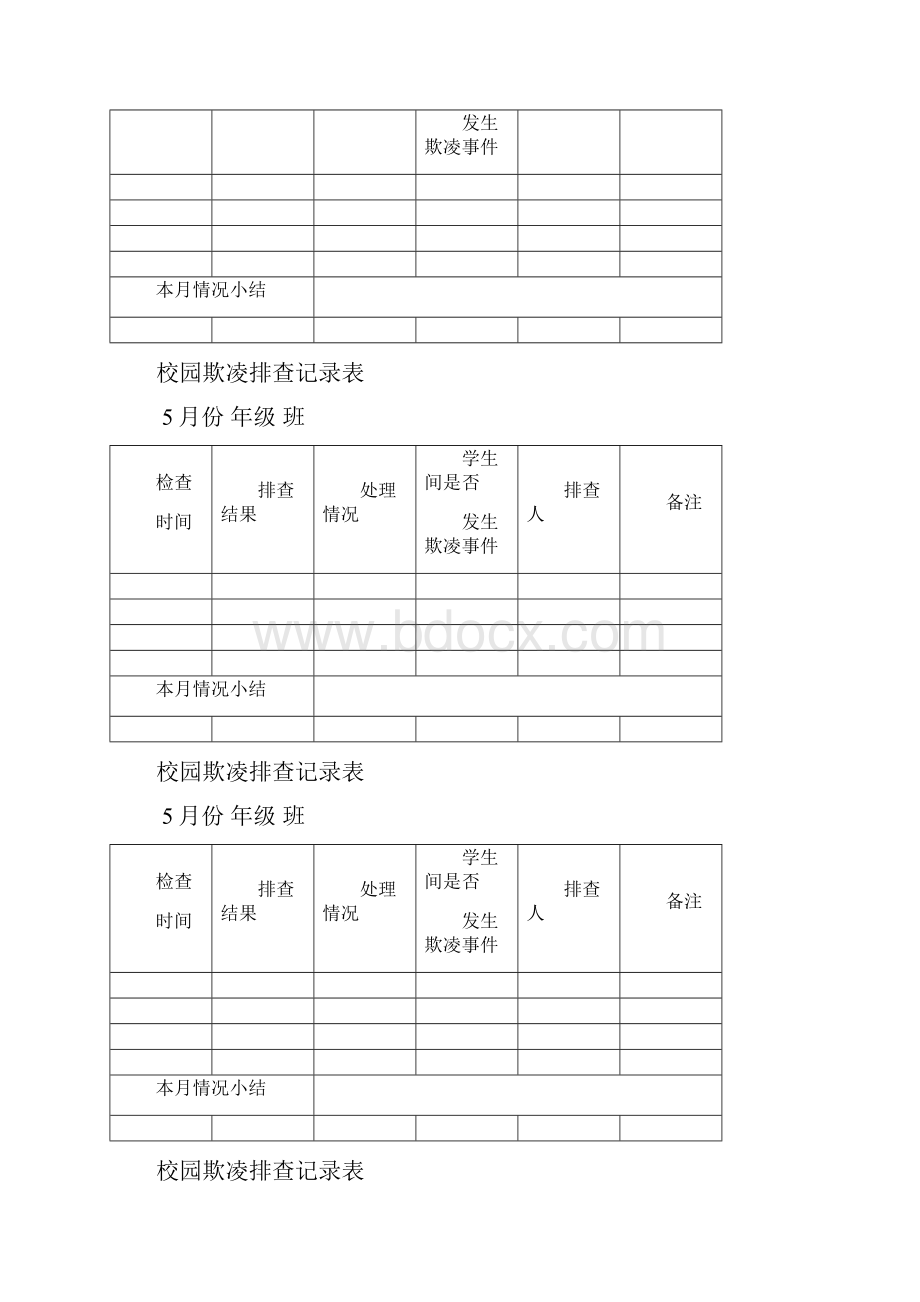 校园欺凌排查记录表.docx_第2页