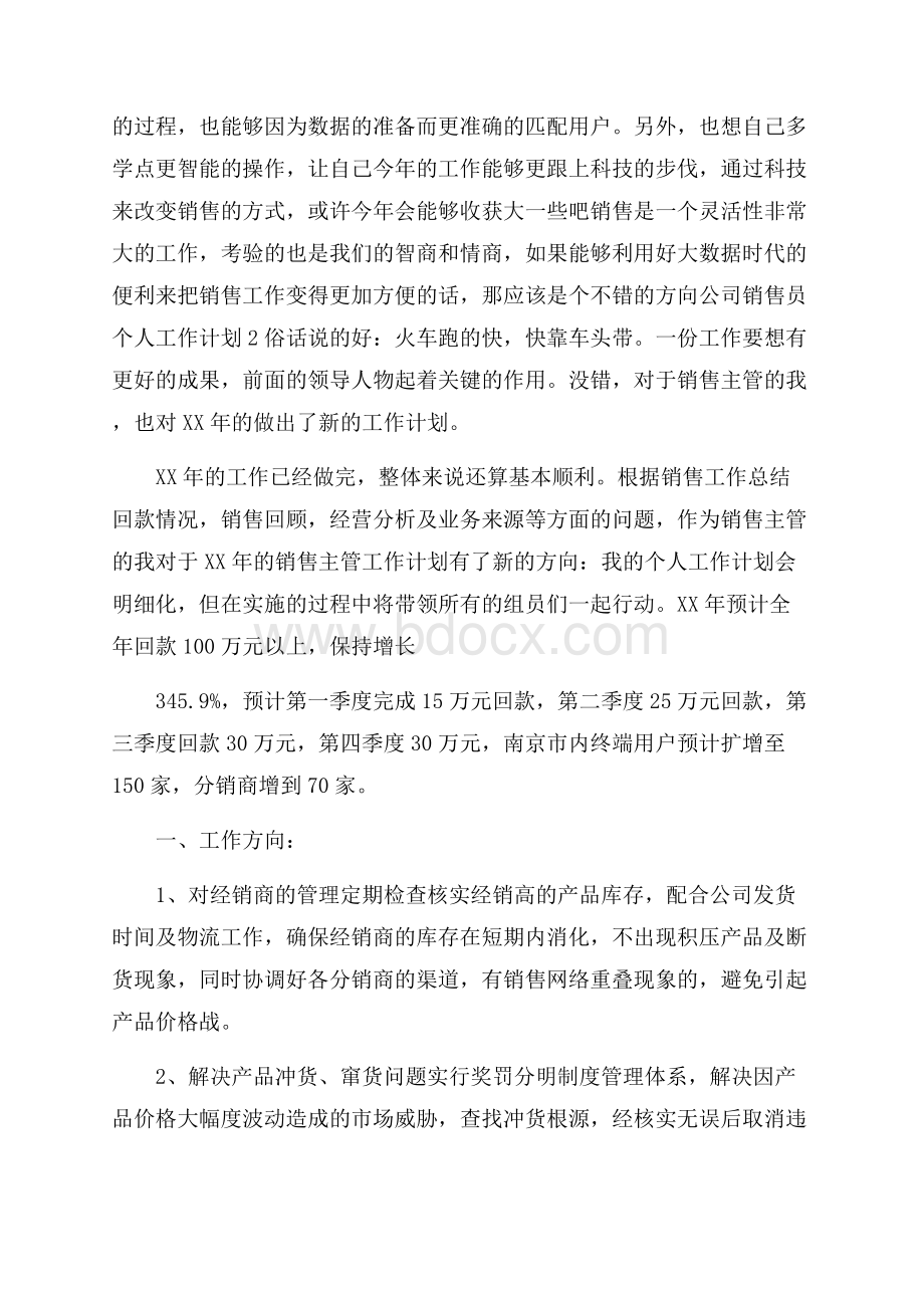 公司销售员个人工作计划.docx_第2页