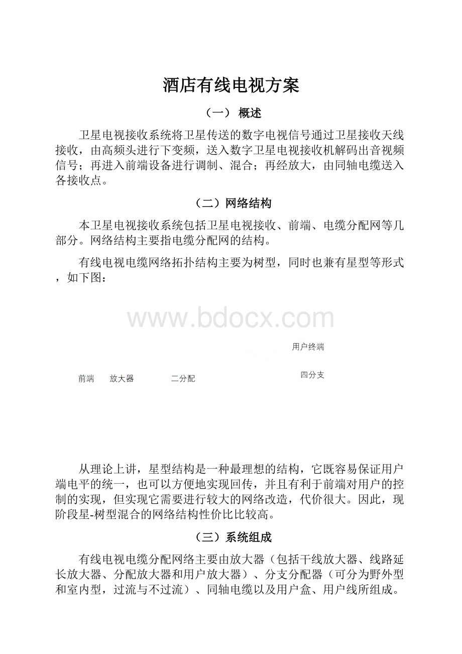 酒店有线电视方案.docx