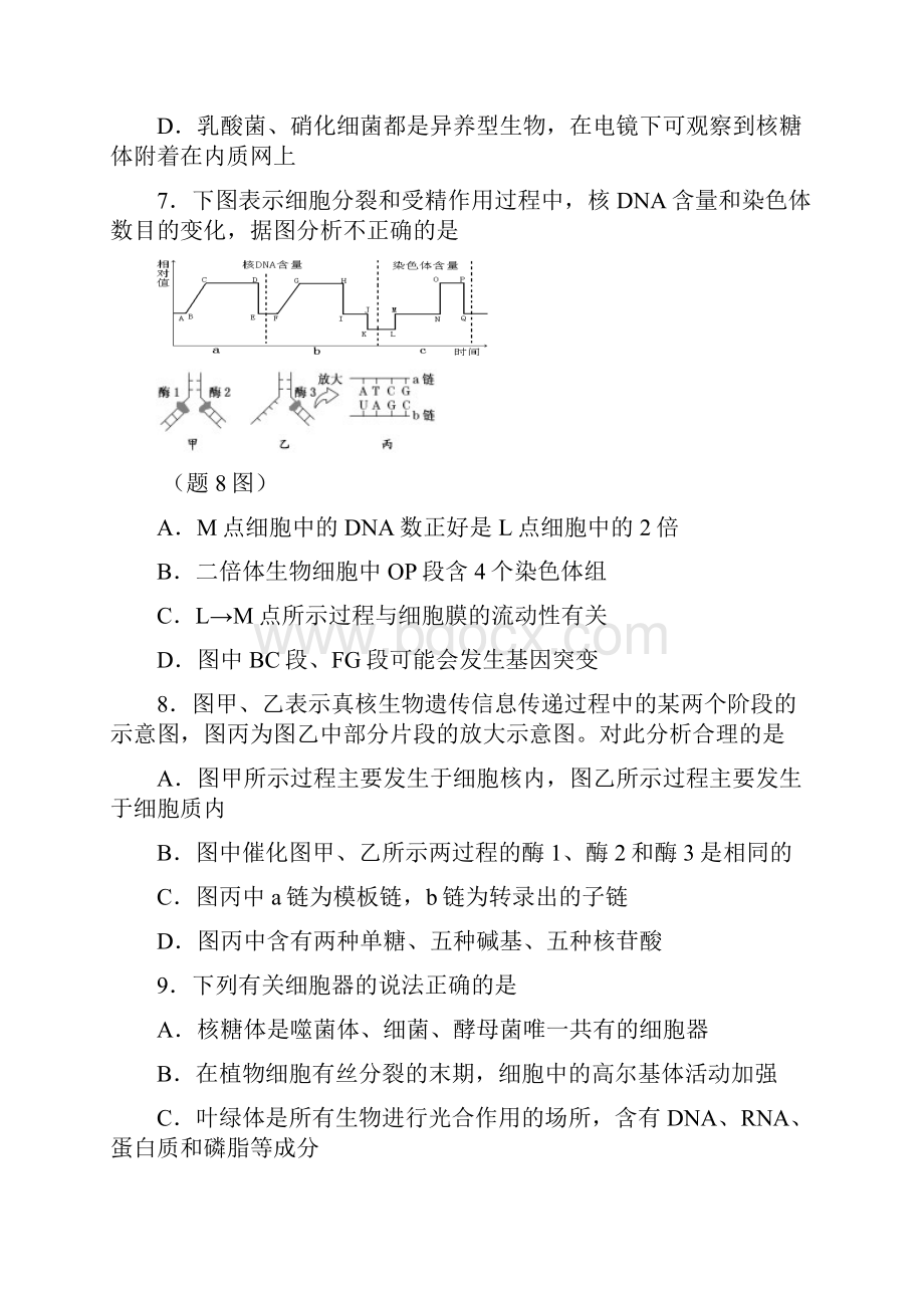 届高三高考模拟测试生 物 试 卷.docx_第3页