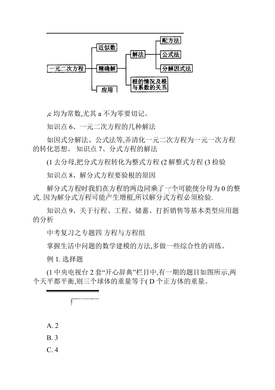 中考复习之专题四方程与方程组完美编辑版精.docx_第2页