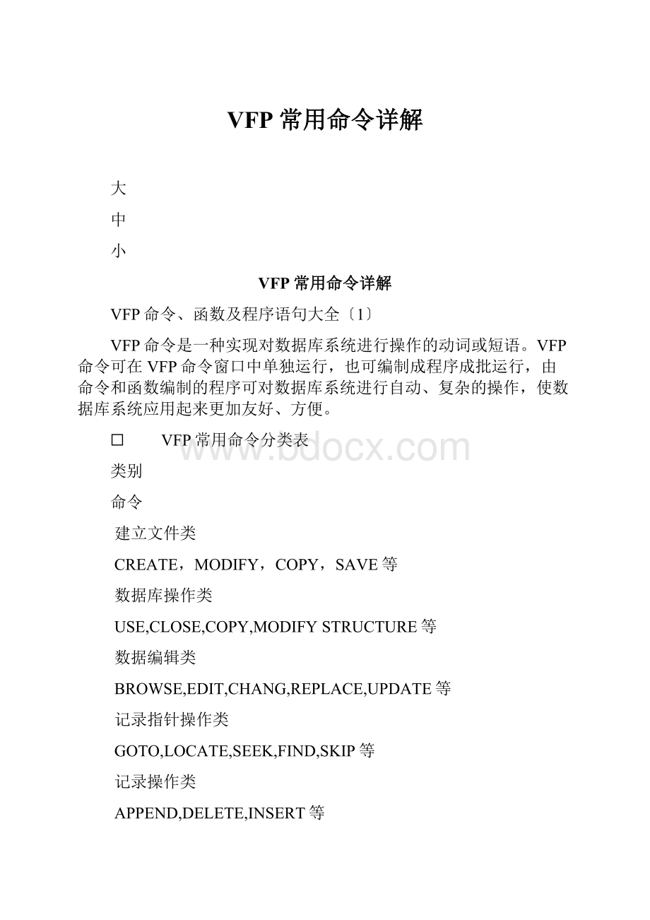 VFP常用命令详解.docx_第1页