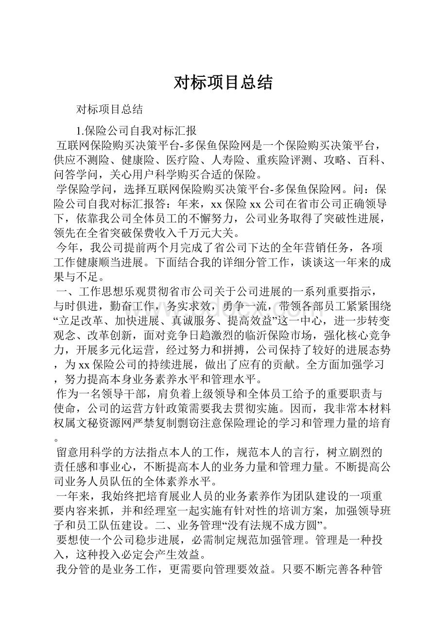 对标项目总结.docx