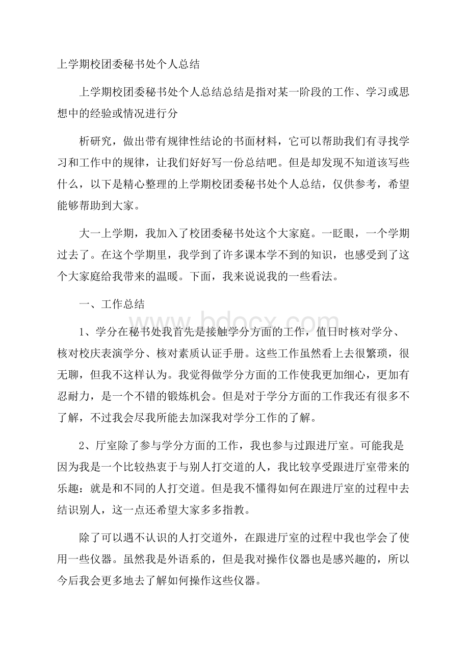 上学期校团委秘书处个人总结.docx_第1页