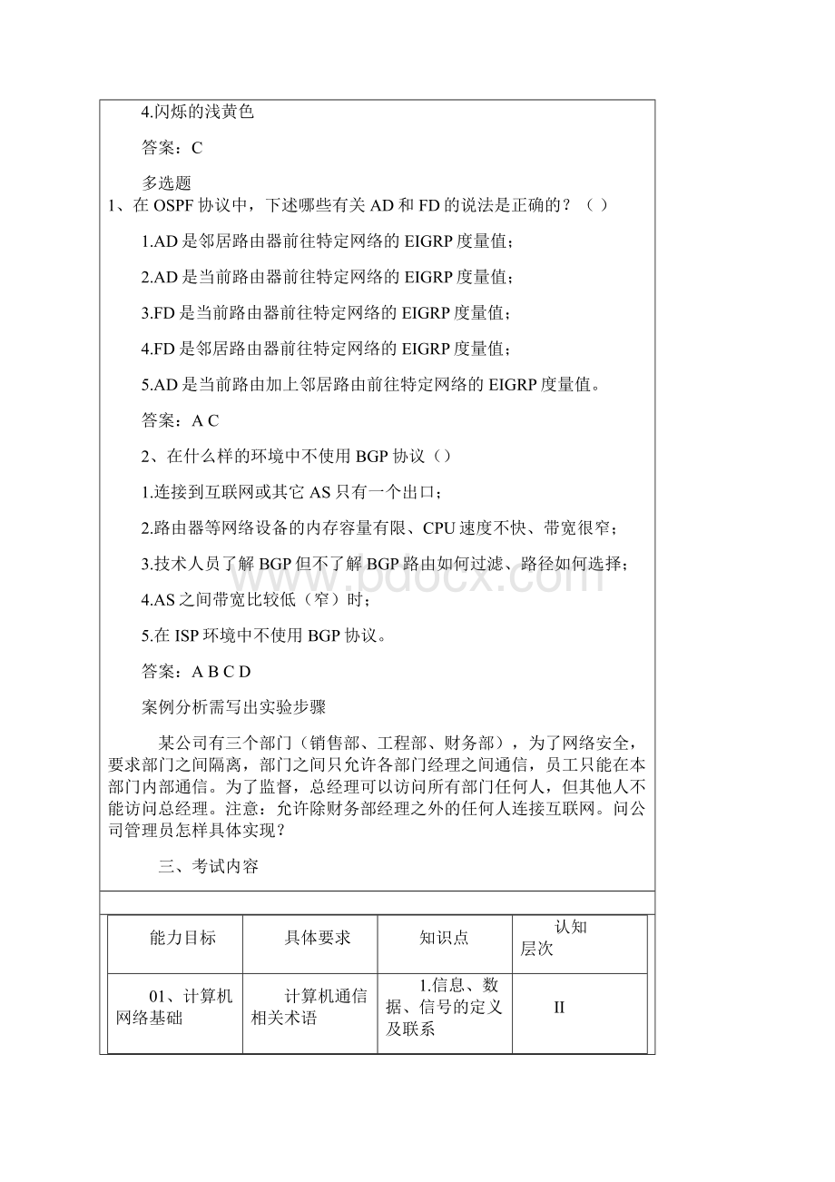 网络工程师考试大纲考试大纲中级.docx_第2页