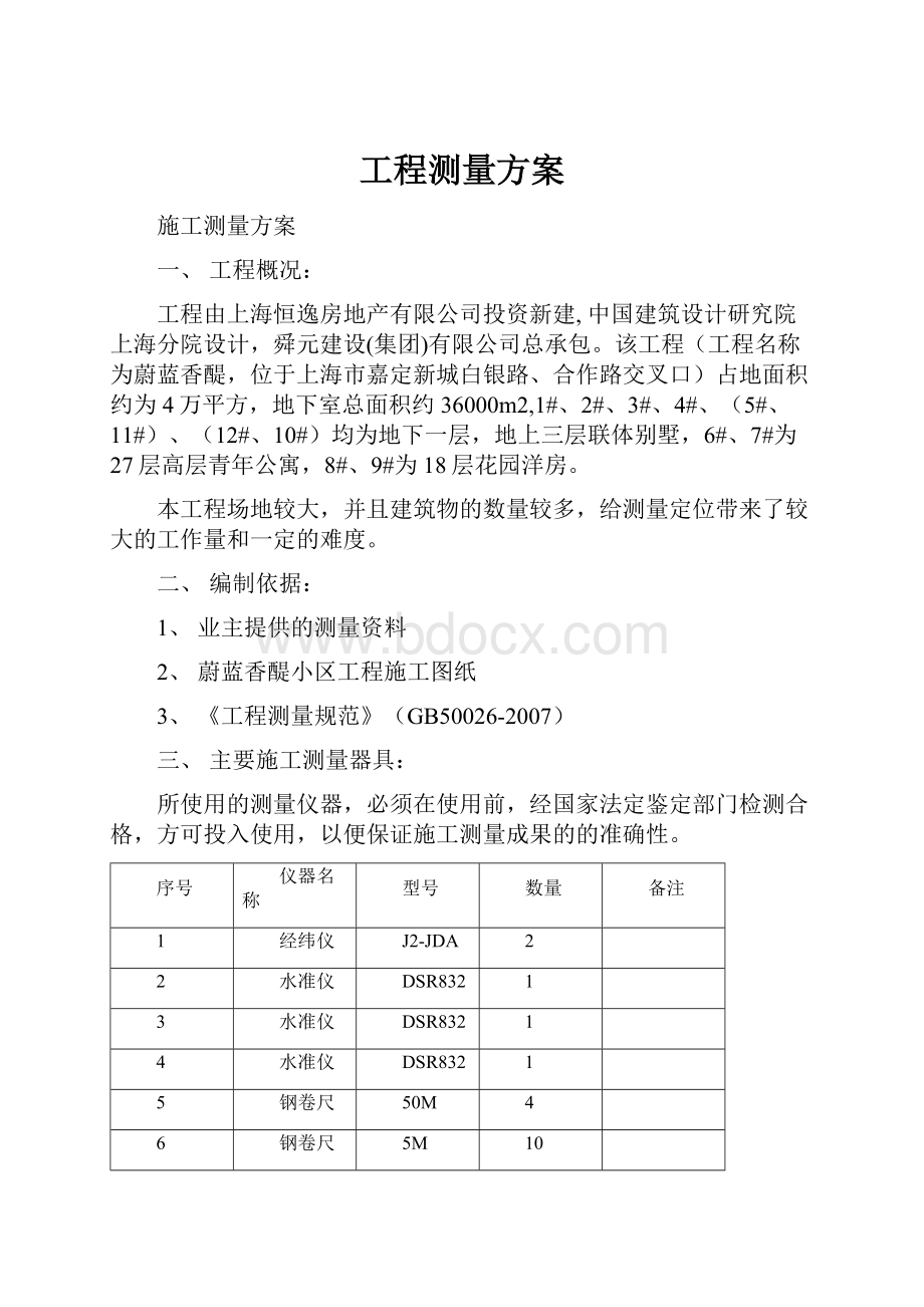 工程测量方案.docx_第1页