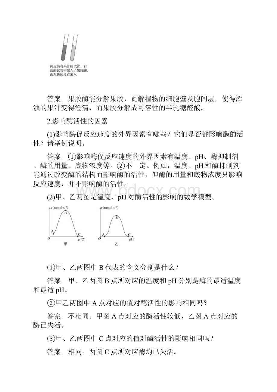 学年人教版选修1 专题4 第10课时 果胶酶在果汁生产中的作用 学案.docx_第3页