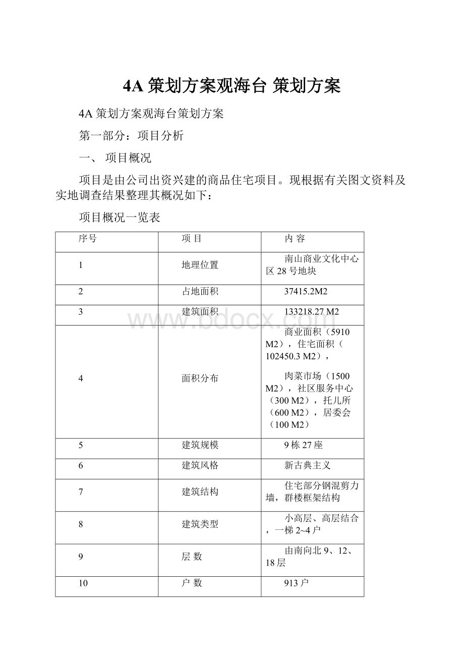 4A策划方案观海台 策划方案.docx