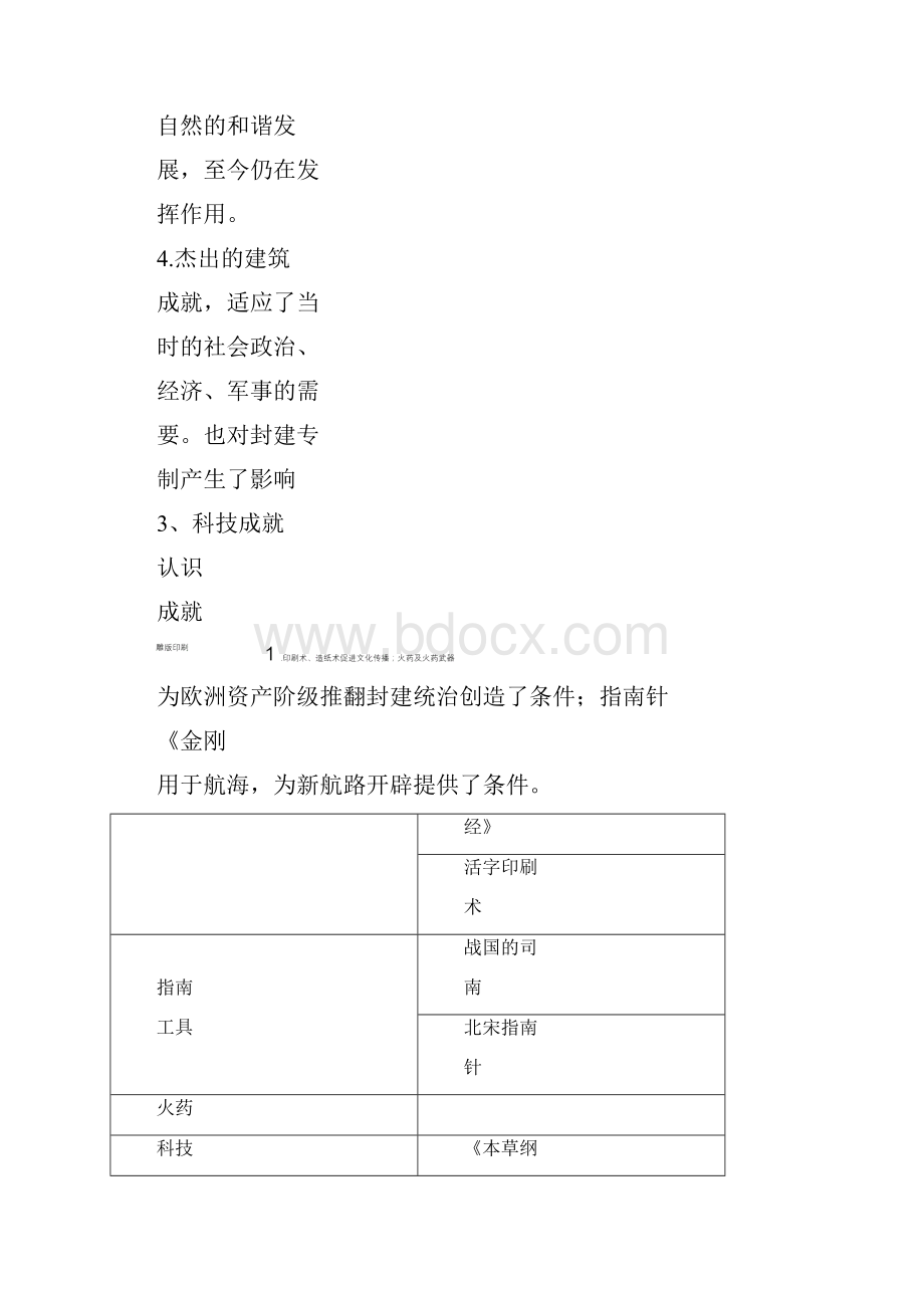 中考历史热点专题复习讲义三文艺和科学人类发展的结晶和动力doc.docx_第3页