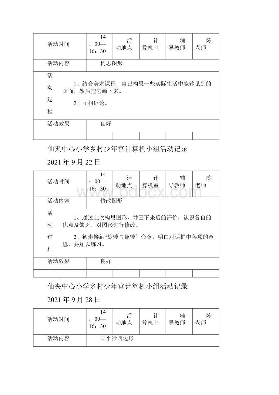 乡村少年宫计算机小组活动记录.docx_第2页