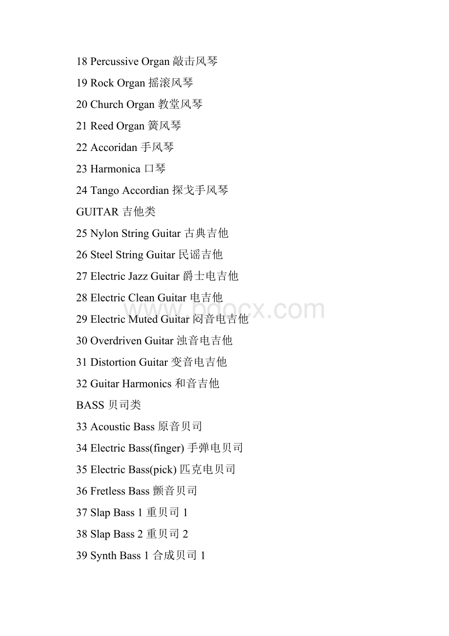 参考GM音色库和打击乐列表.docx_第2页