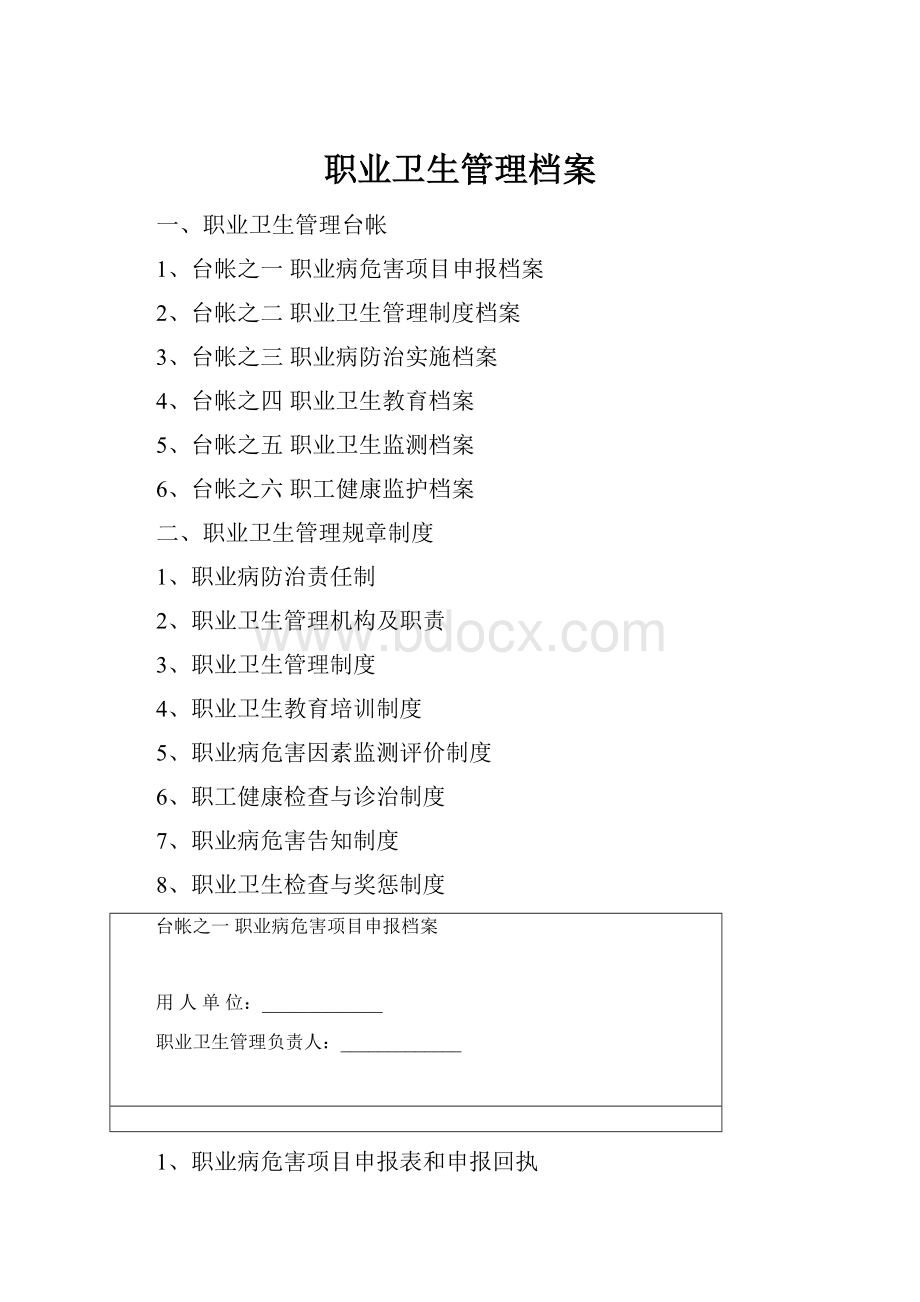 职业卫生管理档案.docx_第1页