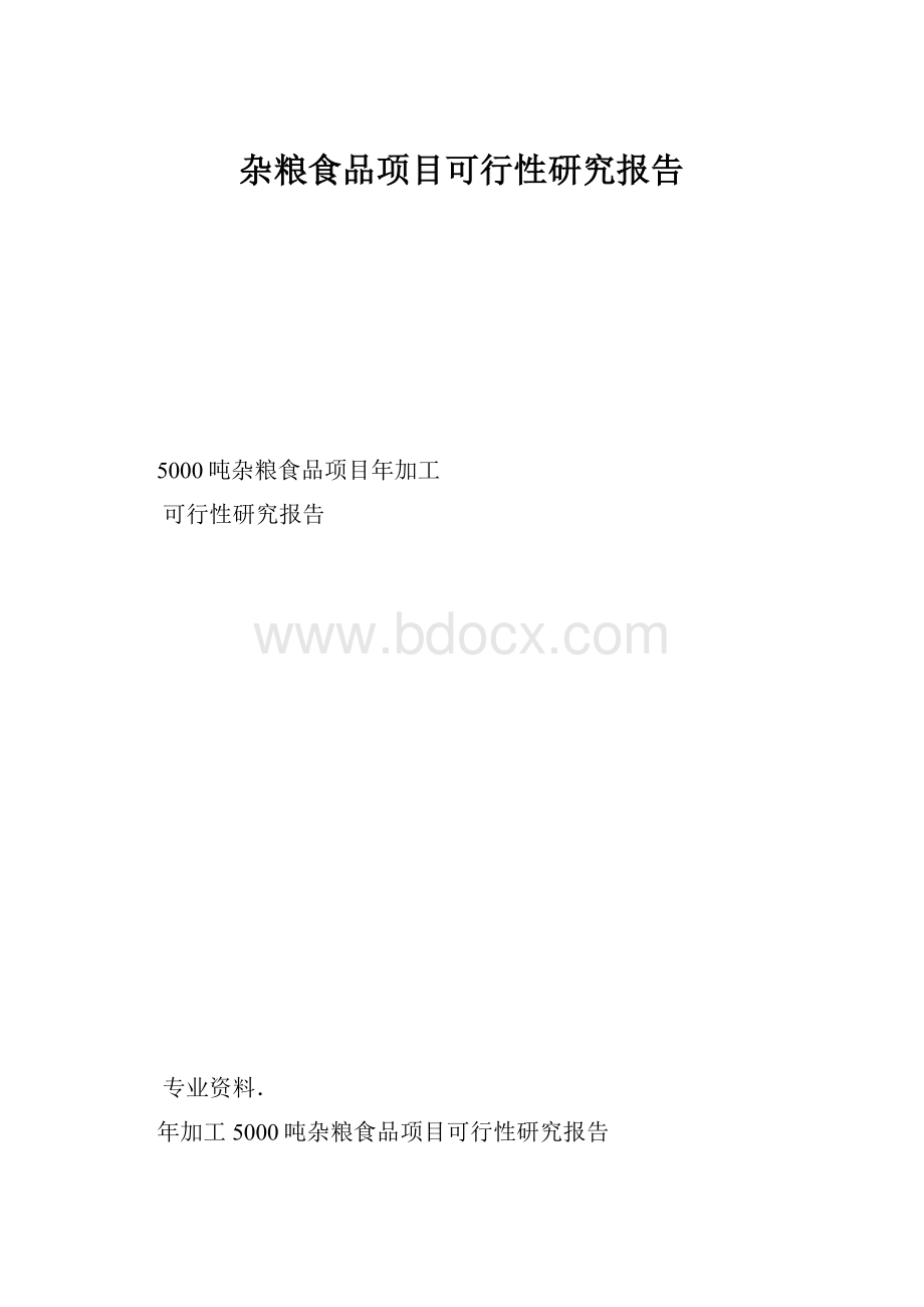 杂粮食品项目可行性研究报告.docx_第1页