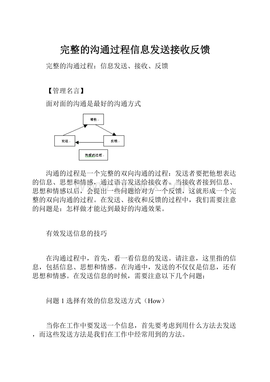 完整的沟通过程信息发送接收反馈.docx