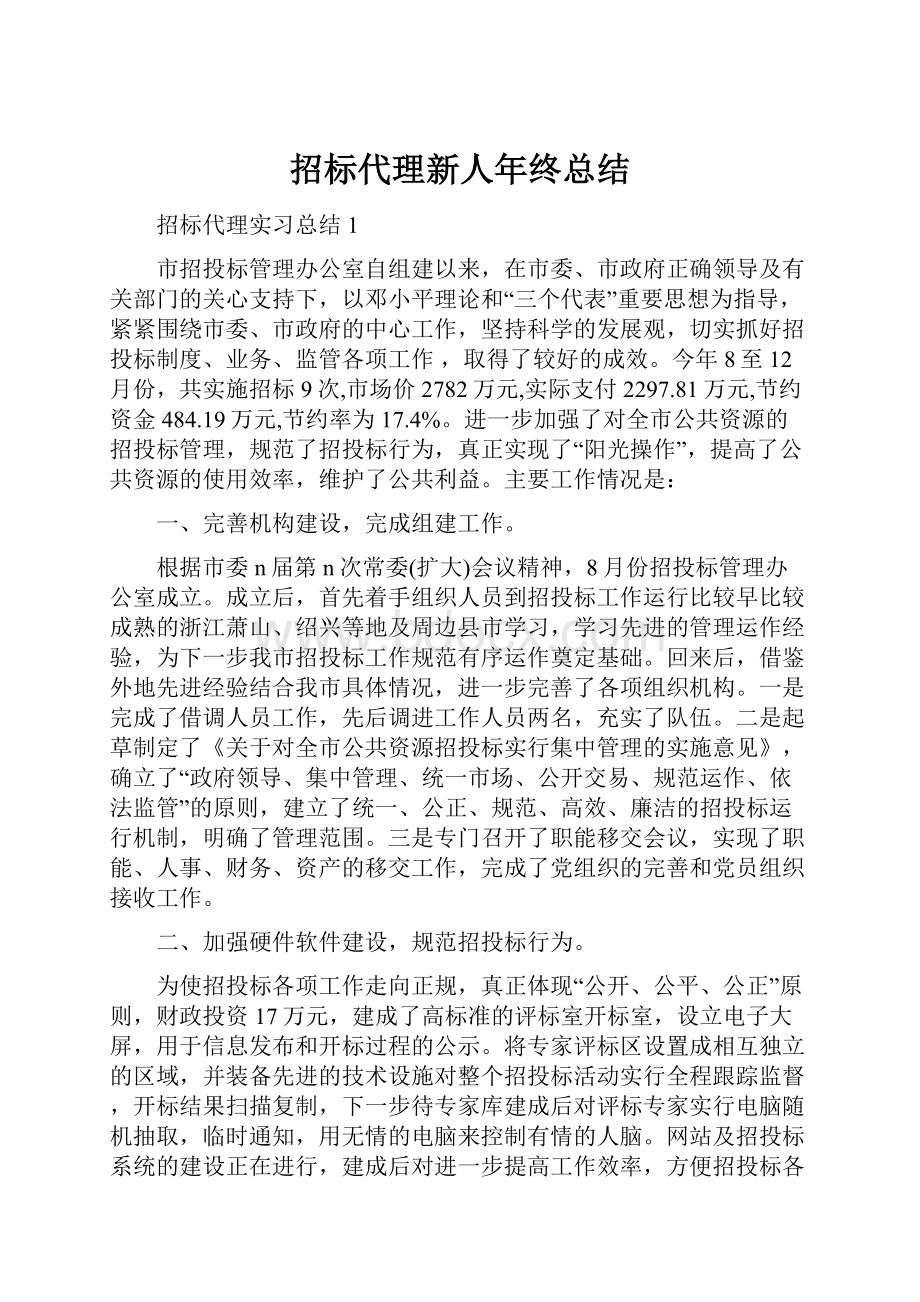 招标代理新人年终总结.docx