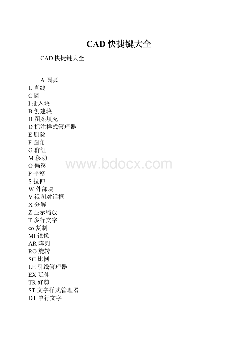 CAD快捷键大全.docx_第1页