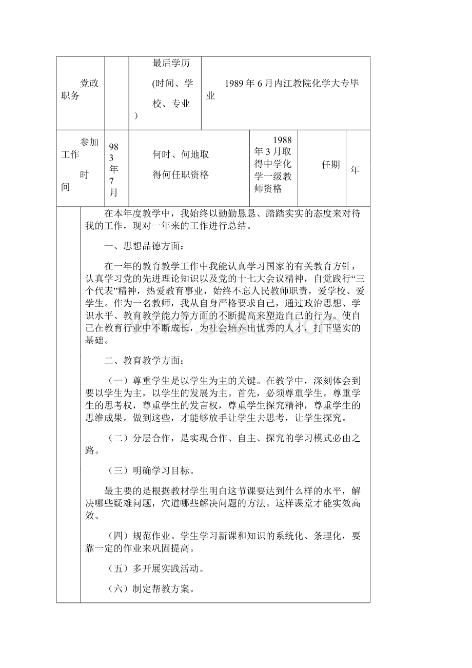 初中化学教师年度考核表.docx_第2页