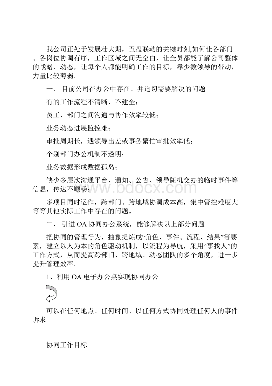 企业关于OA办公系统引入使用项目可行性计划书.docx_第2页