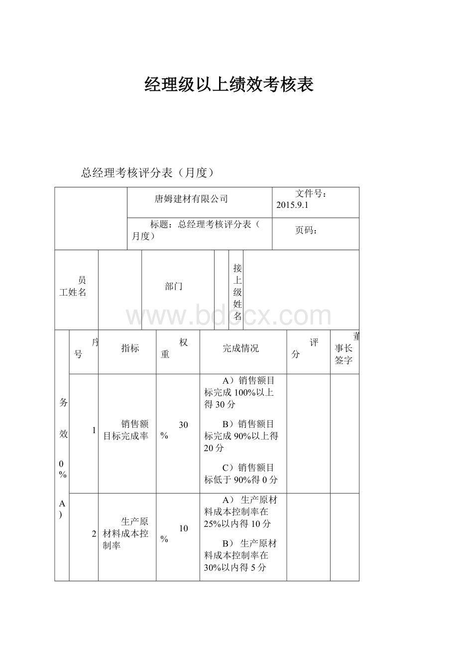 经理级以上绩效考核表.docx_第1页