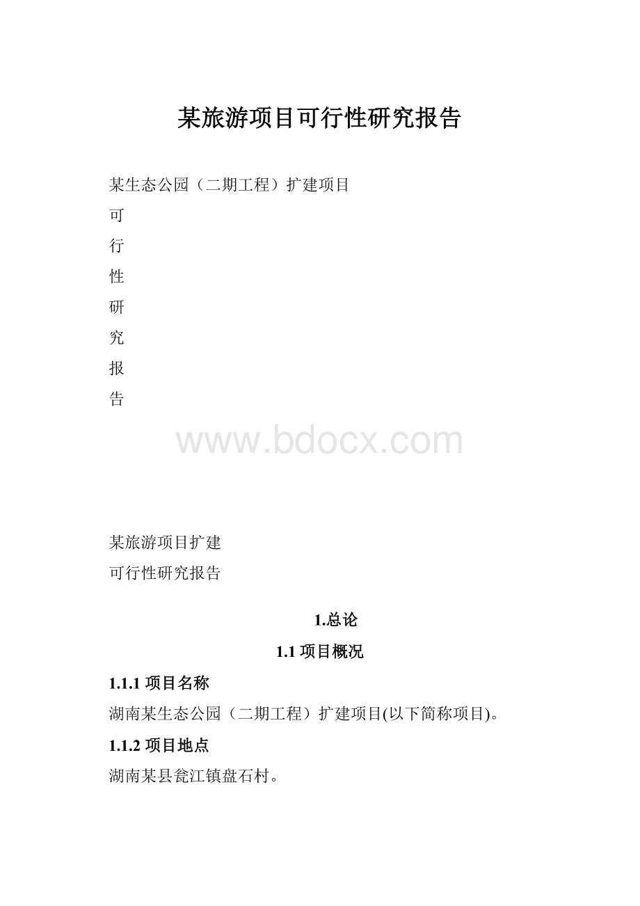 某旅游项目可行性研究报告.docx