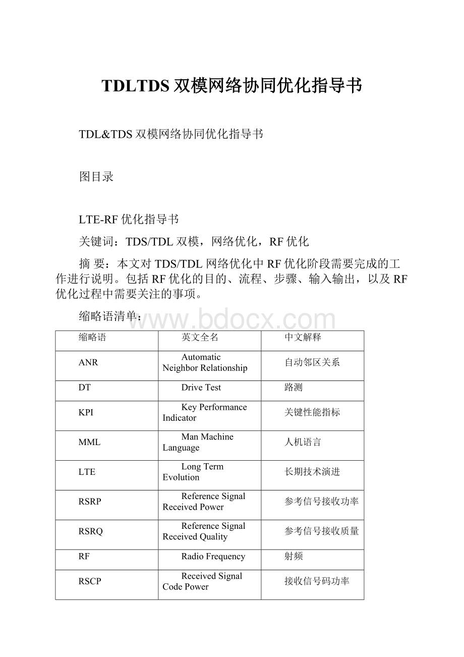 TDLTDS双模网络协同优化指导书.docx_第1页