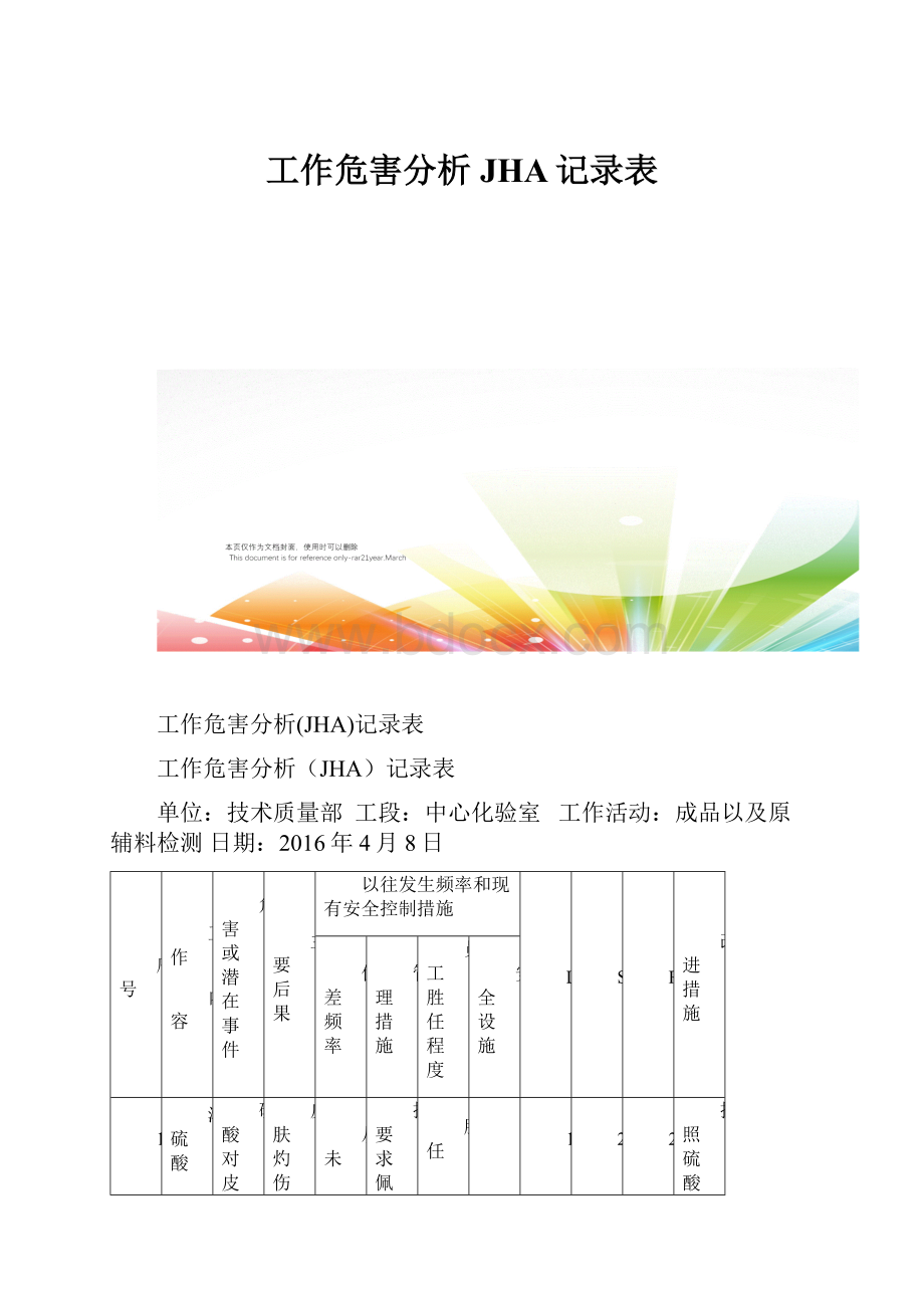 工作危害分析JHA记录表.docx