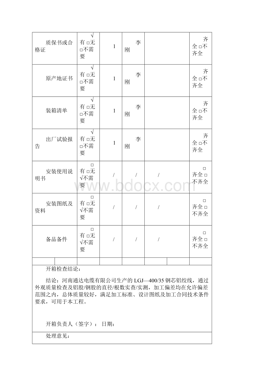 设备材料开箱检查记录表.docx_第2页