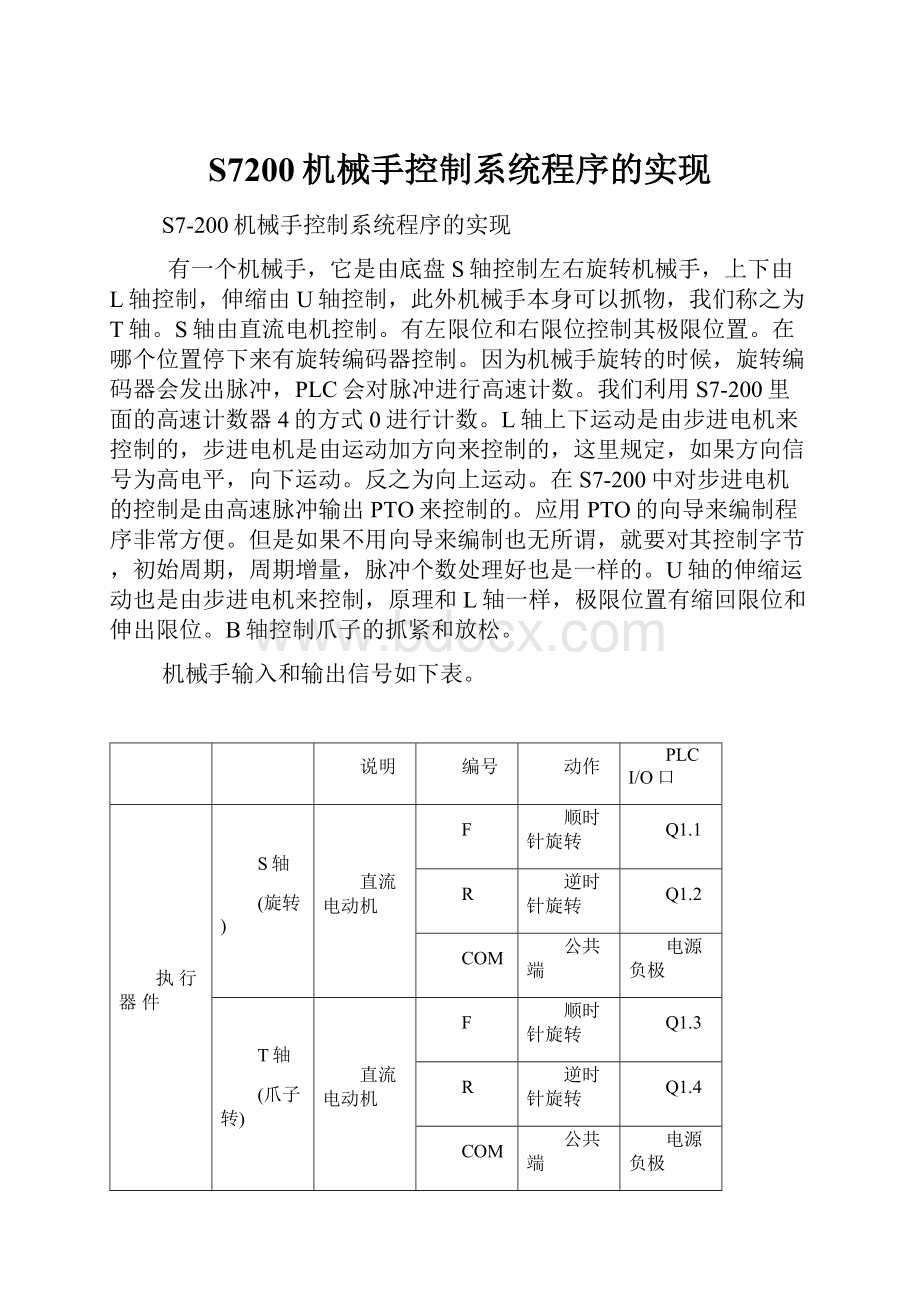 S7200机械手控制系统程序的实现.docx