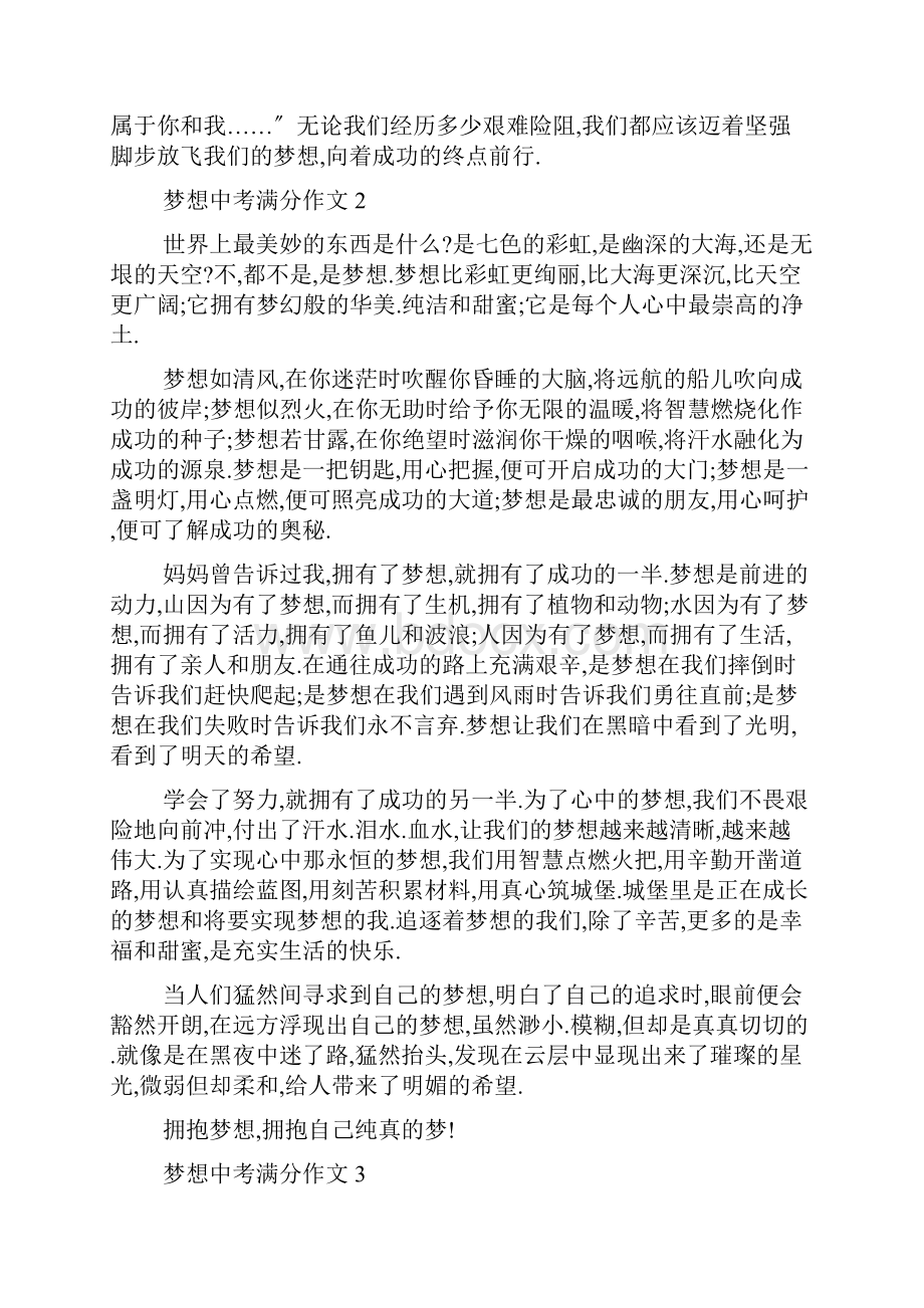 梦想中考满分作文10篇.docx_第2页