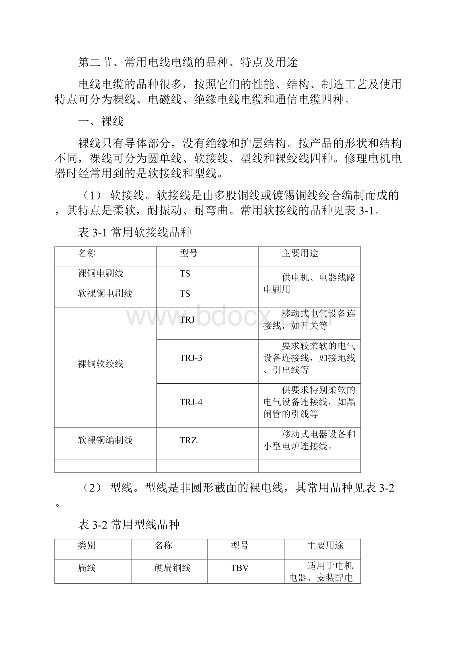 常用电线电缆规格及安全载流量汇总.docx_第2页