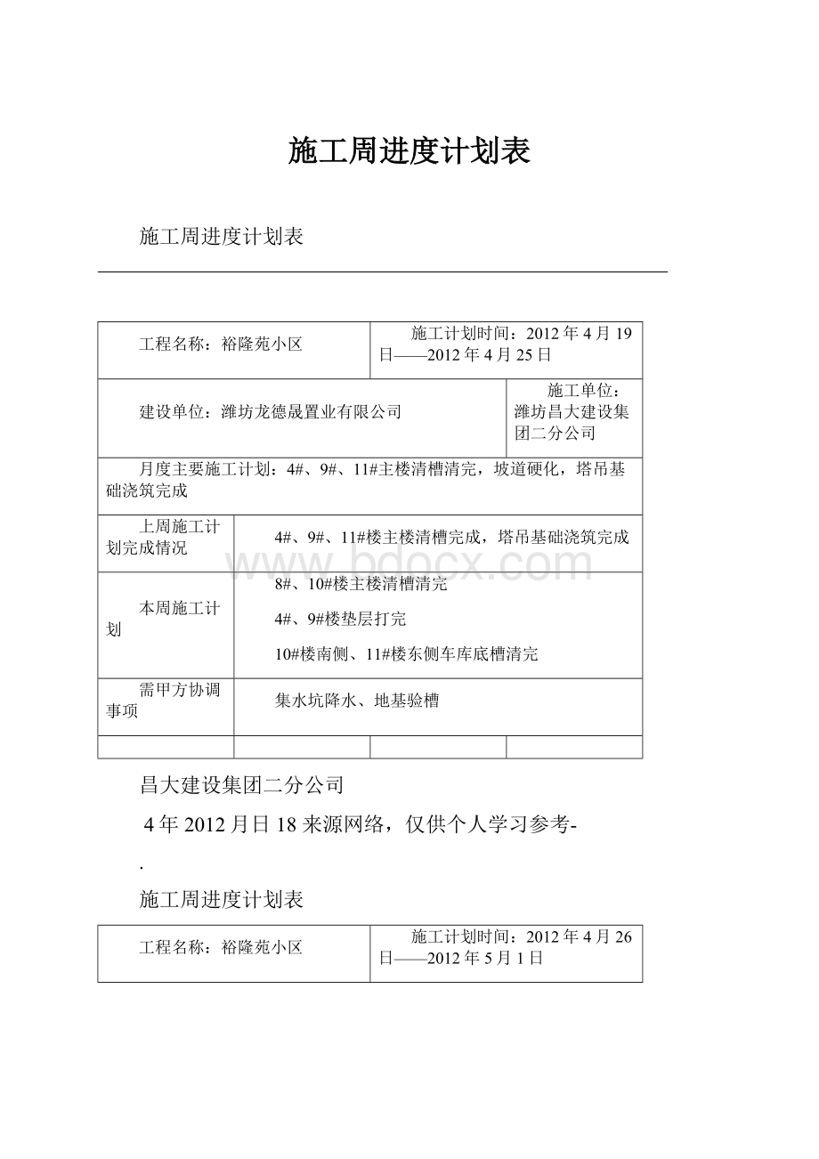 施工周进度计划表.docx_第1页