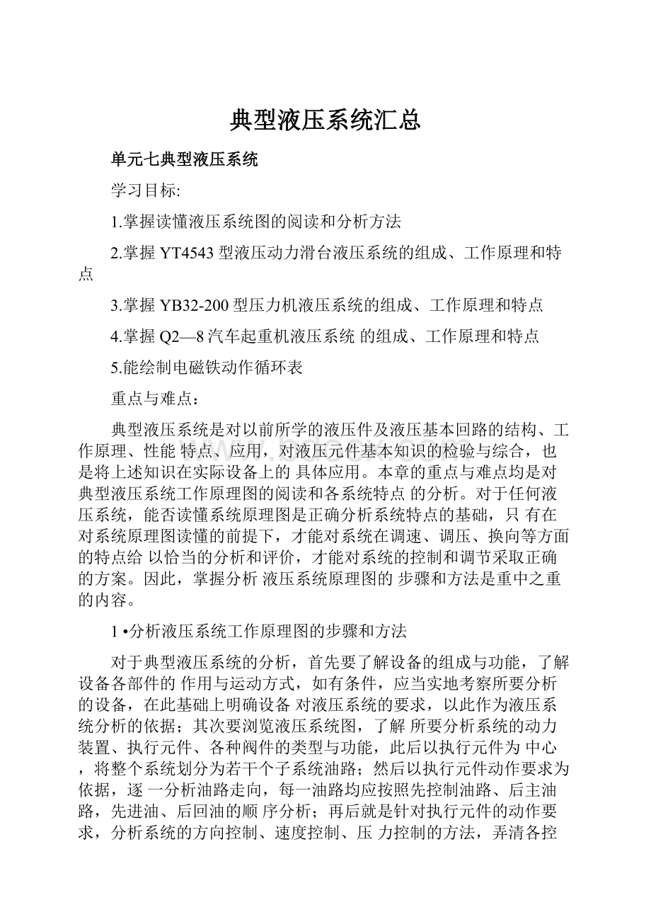 典型液压系统汇总.docx