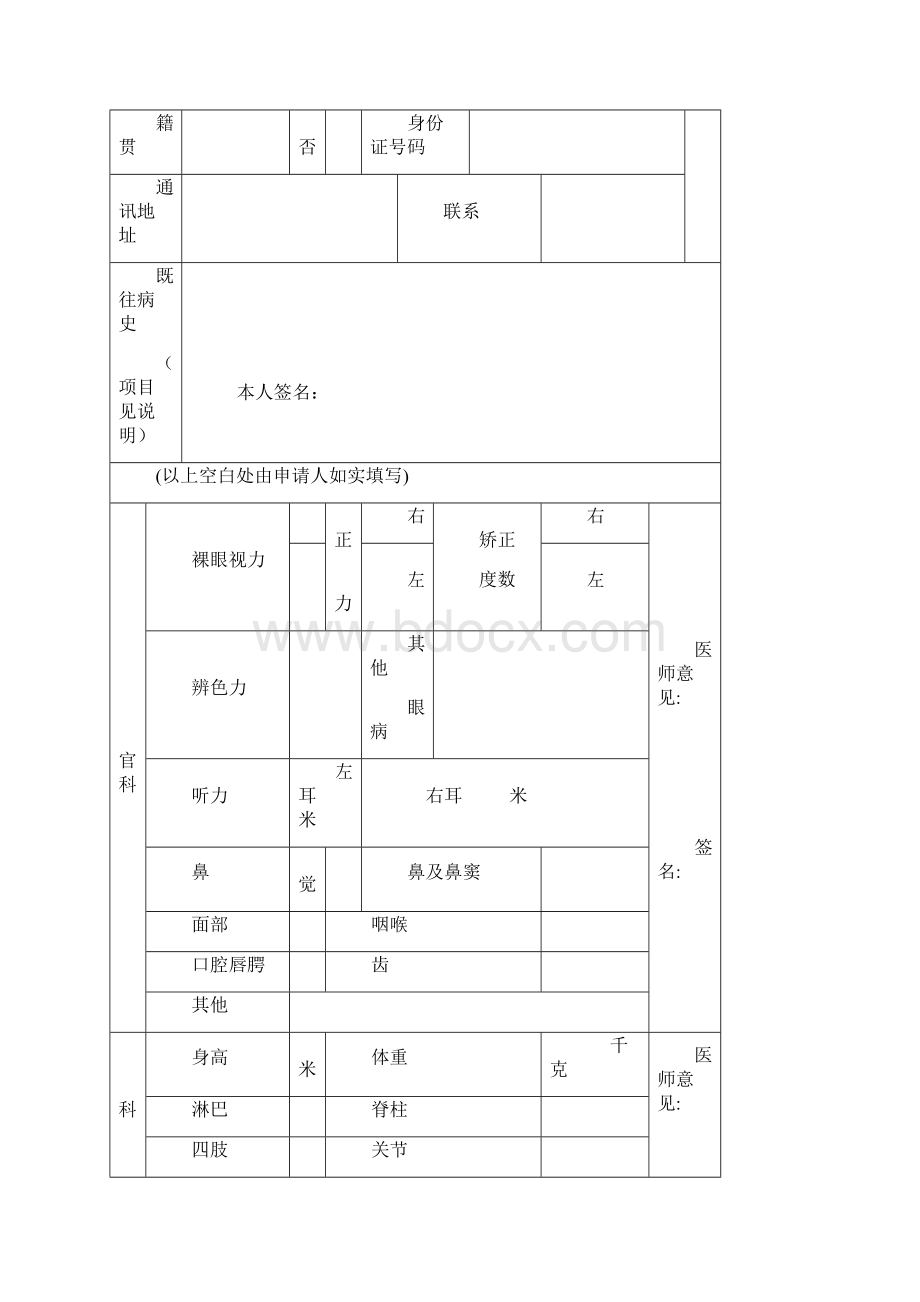 重庆市教师资格申请人员体检表正式版.docx_第2页