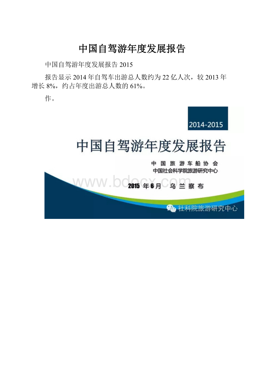中国自驾游年度发展报告.docx