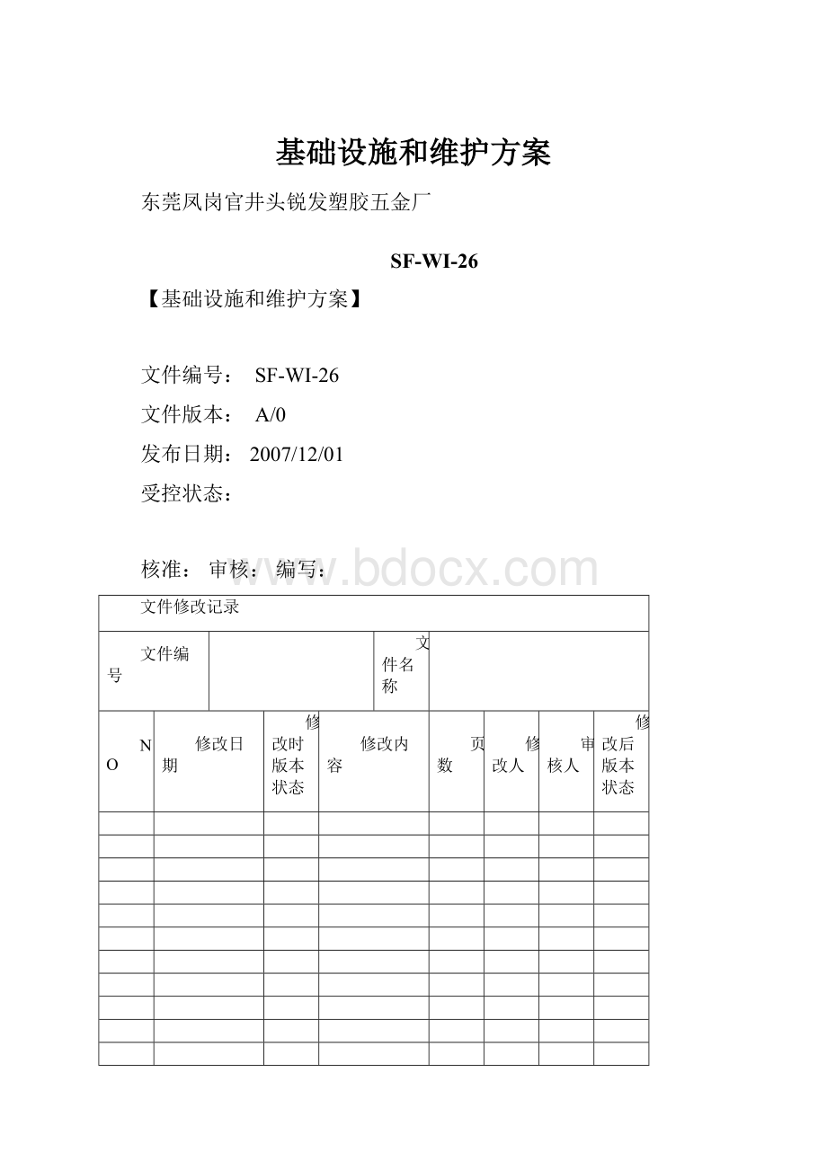 基础设施和维护方案.docx