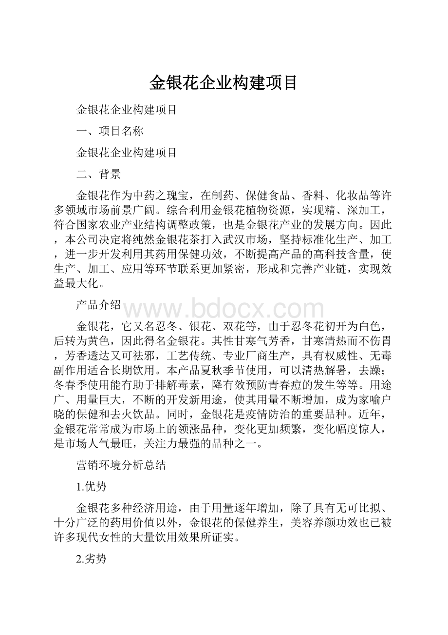 金银花企业构建项目.docx_第1页