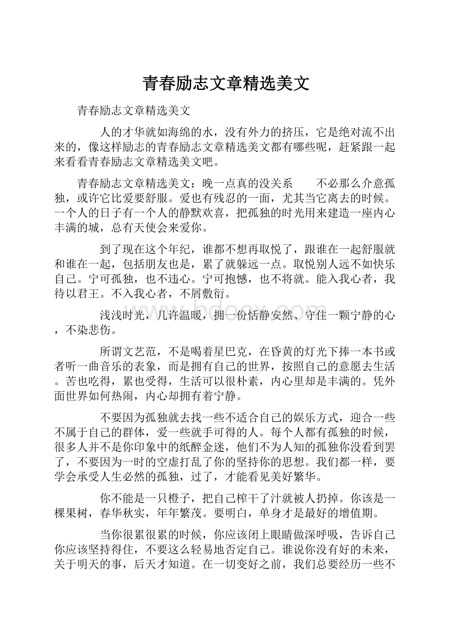 青春励志文章精选美文.docx