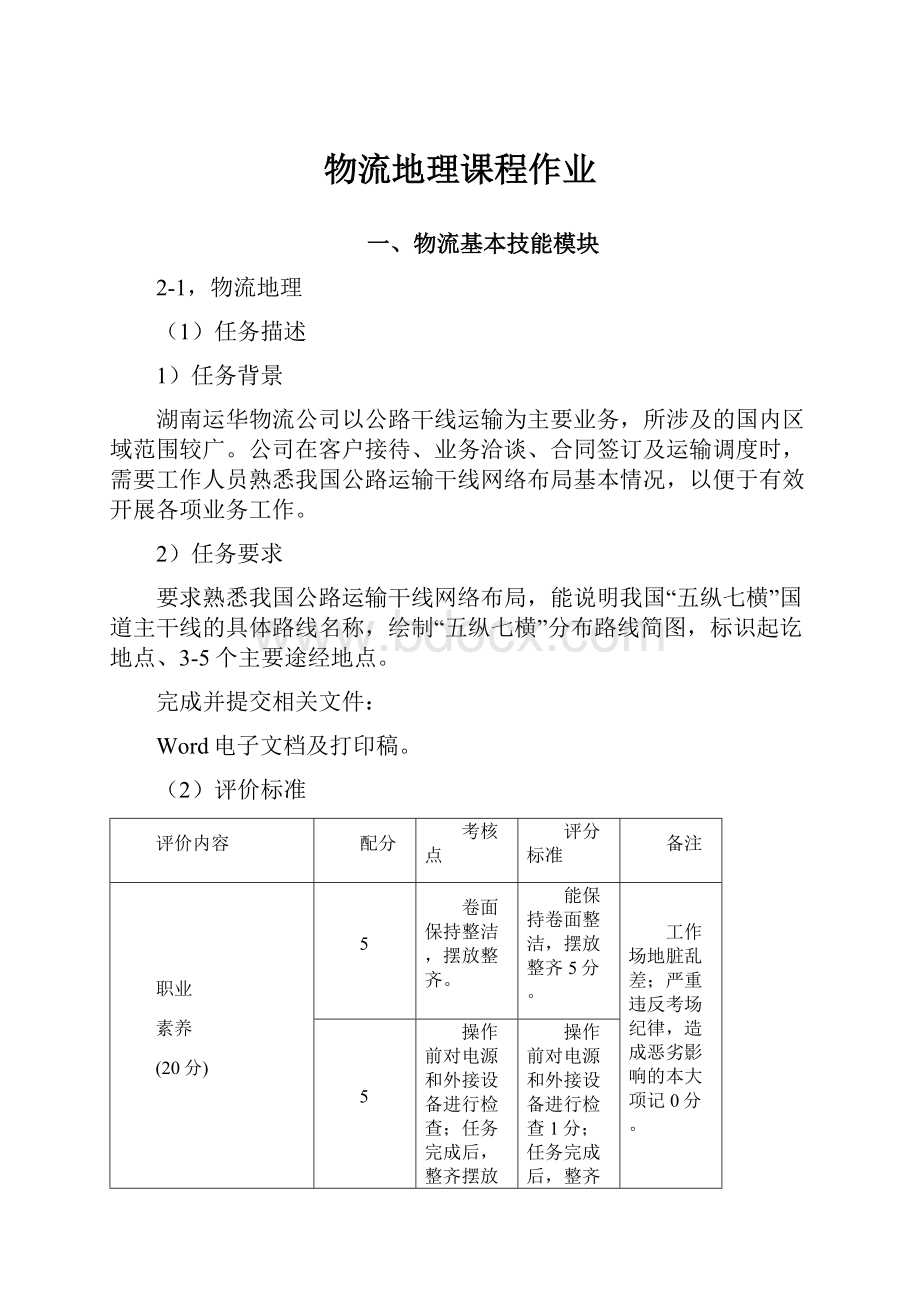 物流地理课程作业.docx