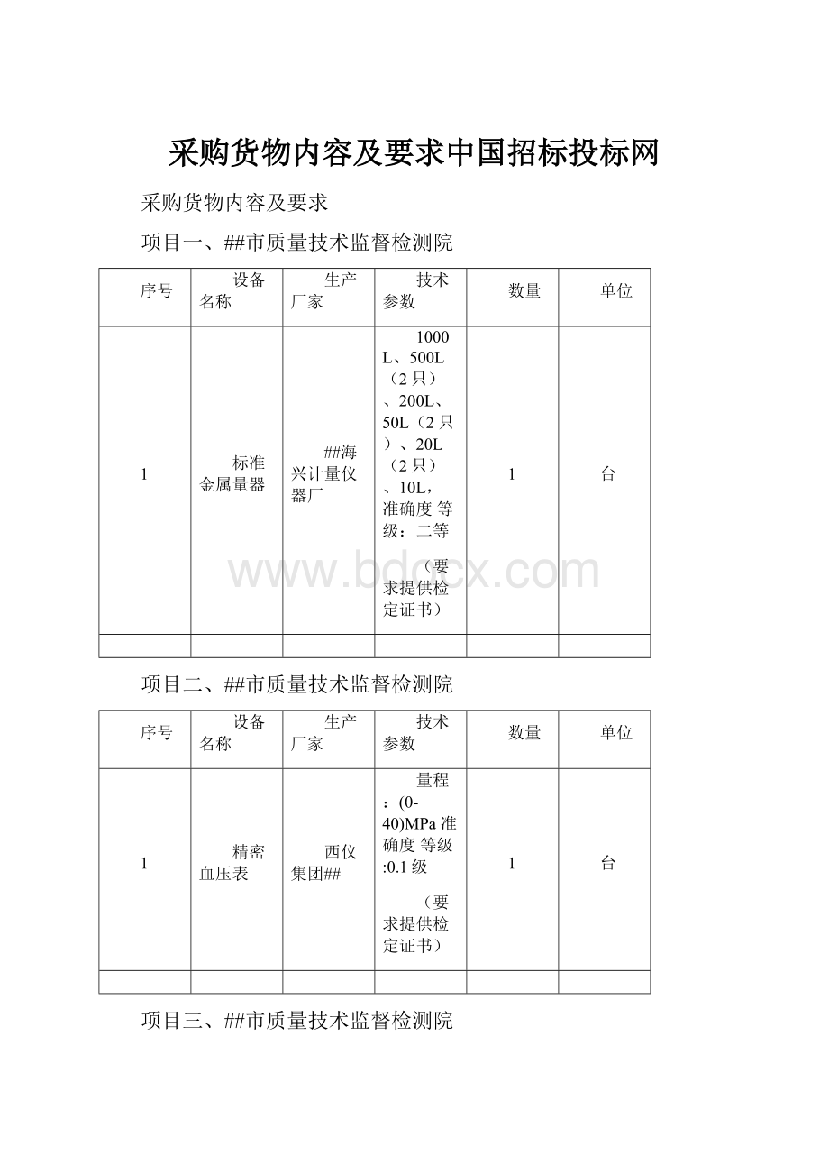 采购货物内容及要求中国招标投标网.docx_第1页