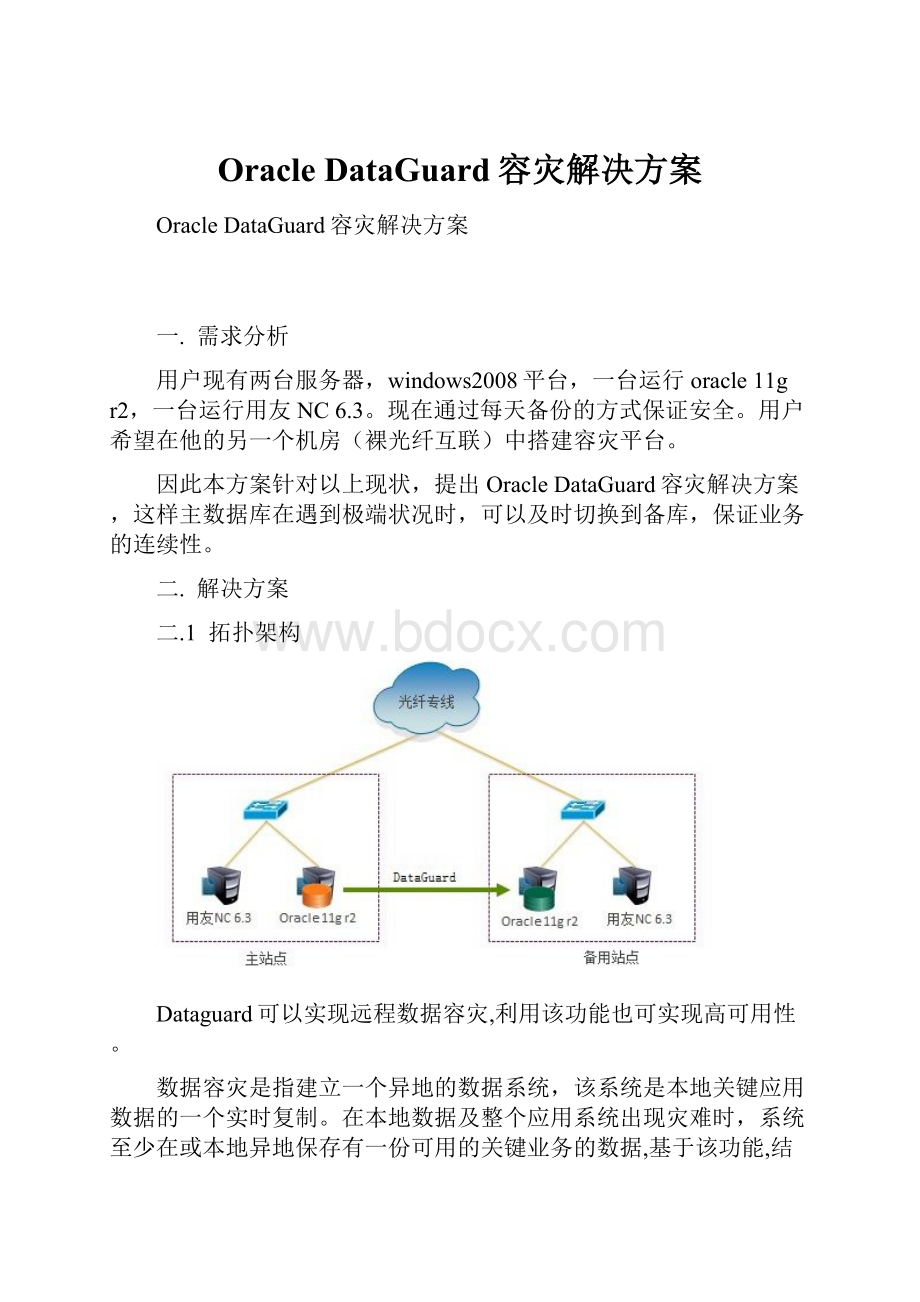 Oracle DataGuard容灾解决方案.docx