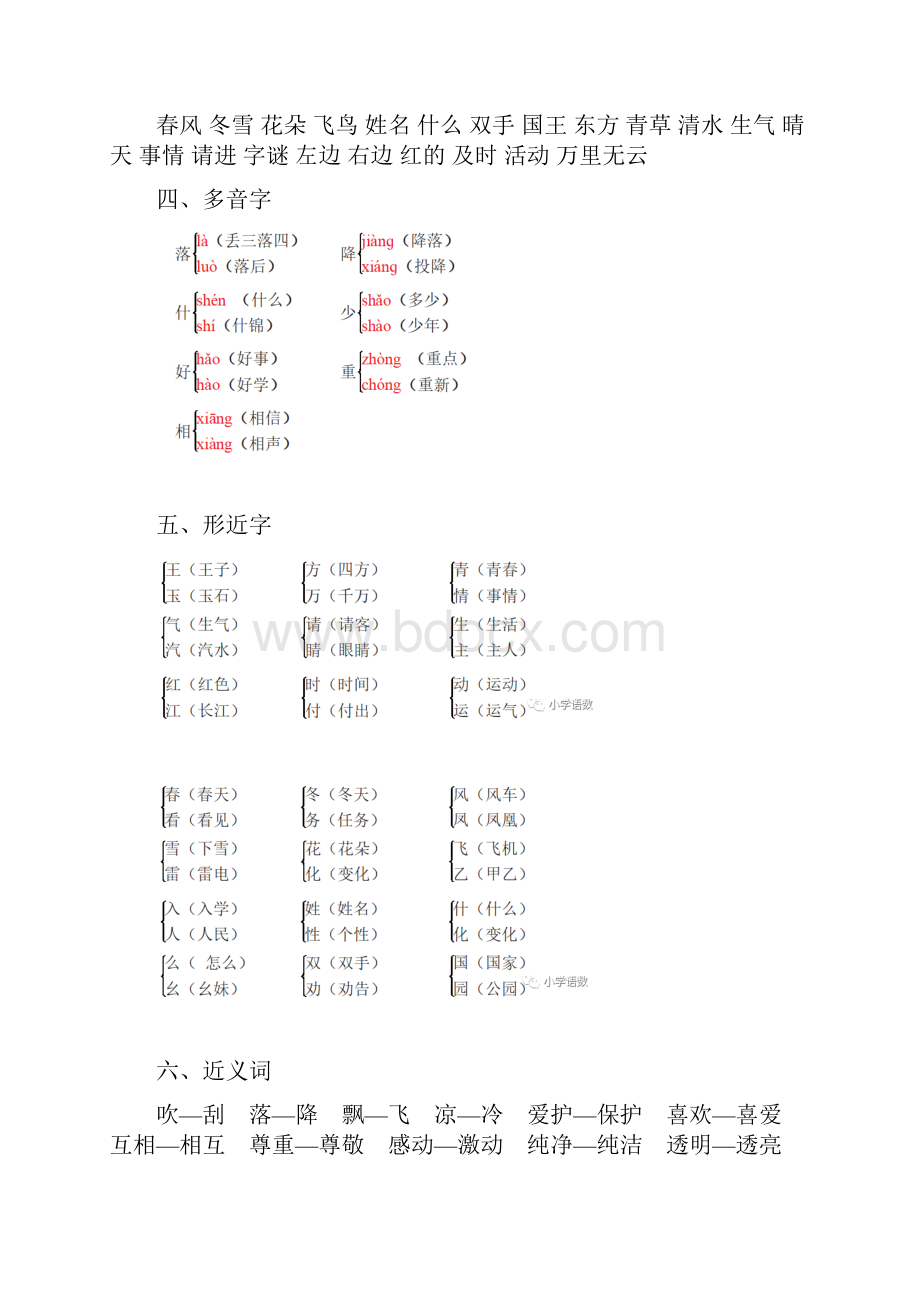 部编语文一年级下册《语文园地一》知识点+同步练习doc.docx_第3页