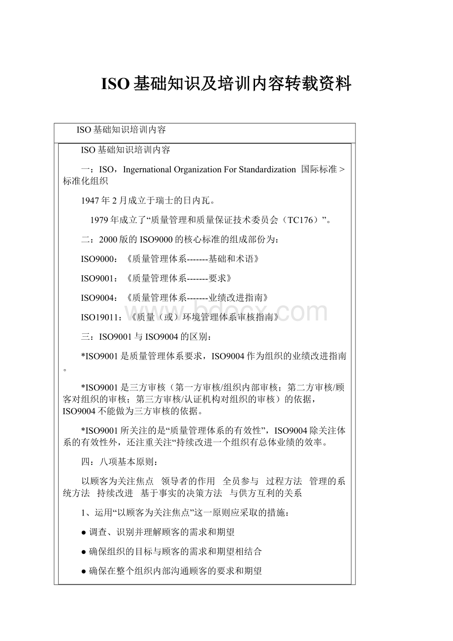 ISO基础知识及培训内容转载资料.docx