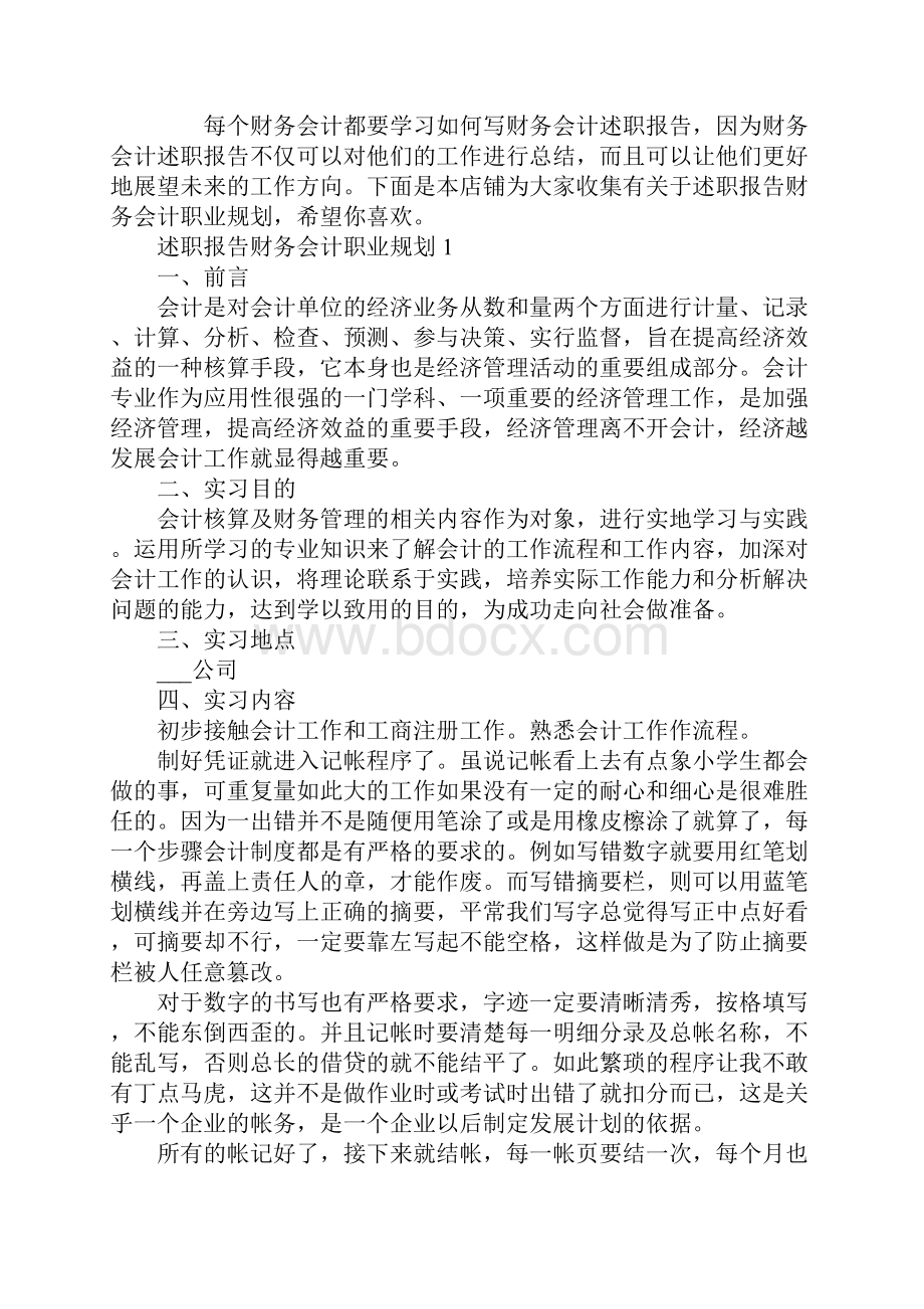 述职报告财务会计职业规划.docx_第2页