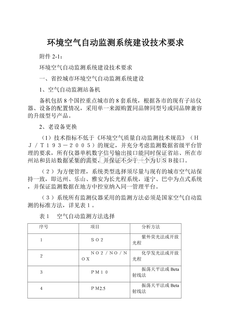 环境空气自动监测系统建设技术要求.docx_第1页