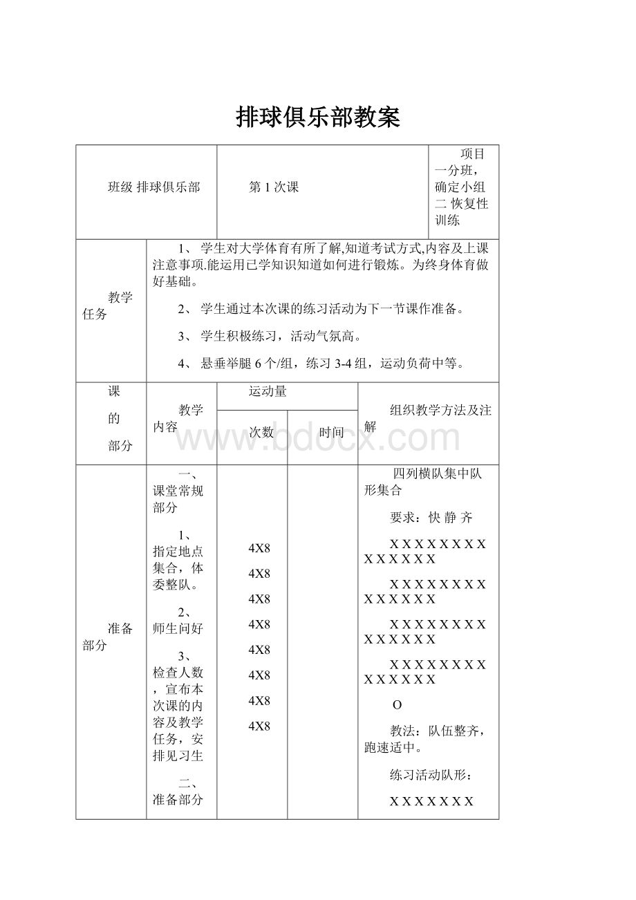 排球俱乐部教案.docx_第1页