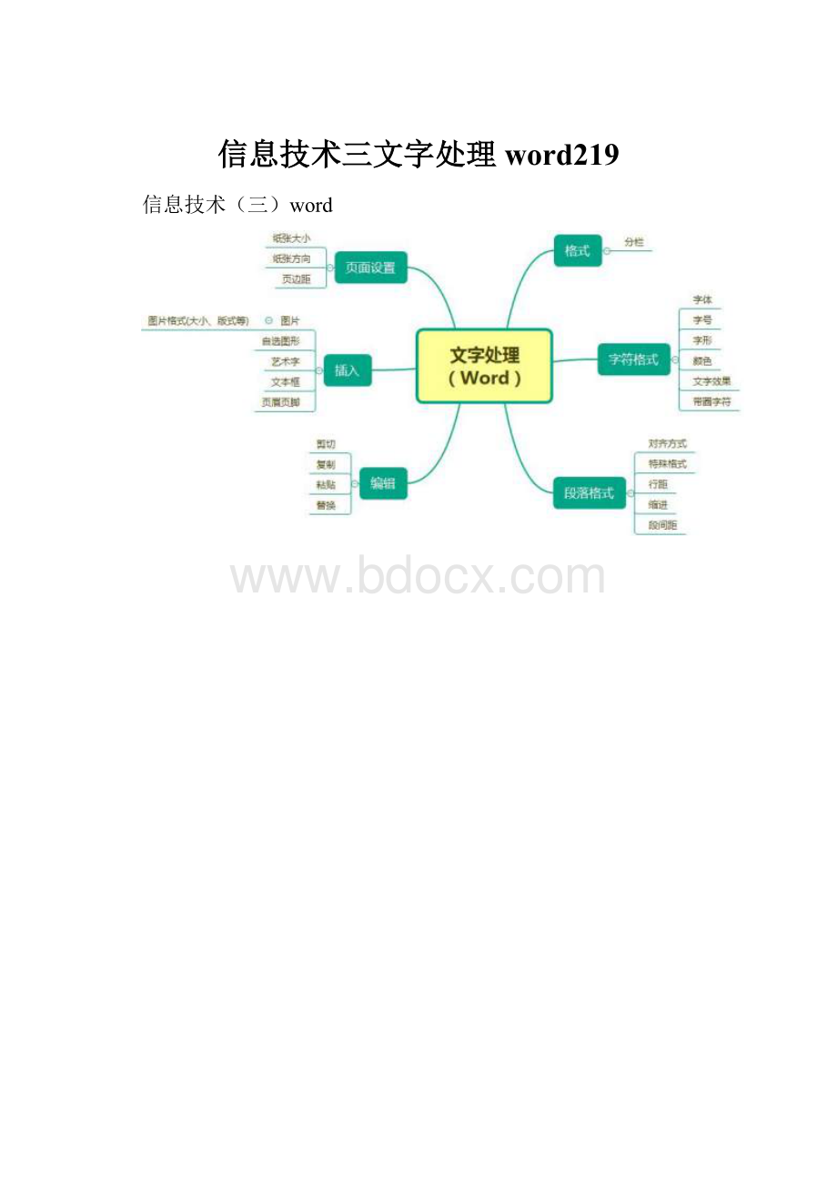 信息技术三文字处理word219.docx